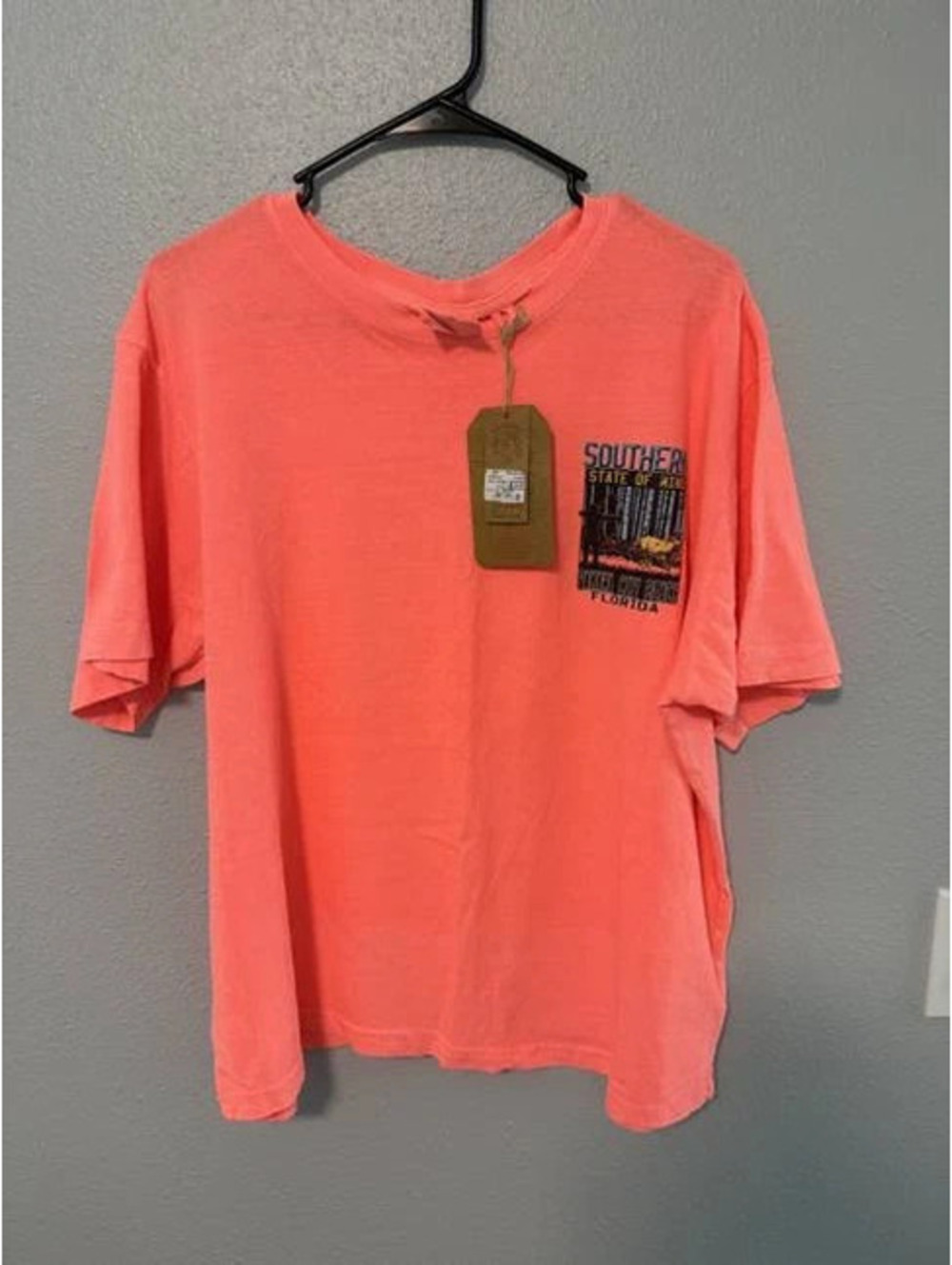 6176 Large U.S. Vintage Coral Panama City Beach Florida Graphic T-Shirt